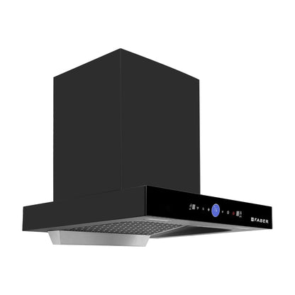 Faber 60 cm Wall Mounted Chimney Gen-I Series DAZZLE BLDC FL HC BK 60 + Faber Cooking Range FCR 53L 4B CIR