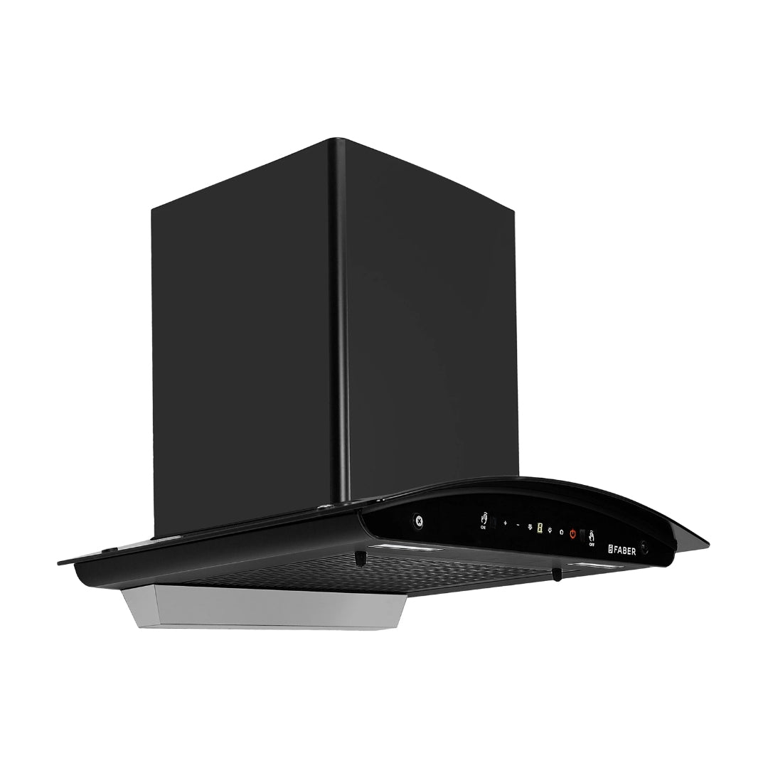Faber 60 cm Wall Mounted Chimney Gen-I Series MYSTIC BLDC FL HC BK 60 + Faber 60 cm 4 Burner Hob Maxus Series MAXUS HT 604 CRS BR CI AI