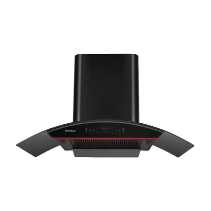 Hafele 90 cm Wall Mounted Chimney Essentia Series RENATA CURVED 90 + Hafele 90 cm 4 Burner Hob Essentia Series AUGUSTA 490