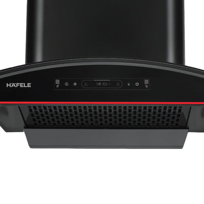 Hafele 90 cm Wall Mounted Chimney Essentia Series RENATA CURVED 90 + Hafele 90 cm 4 Burner Hob Essentia Series VERENA 490
