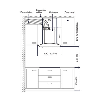 Hafele Built In Oven AURORA 80 + Hafele Built-In Microwave AURORA 25 + Hafele 90 cm Wall Mounted Chimney Essentia Series RENATA CURVED 90 + Hafele 80 cm 4 Burner Hob Essentia Series AUGUSTA 480