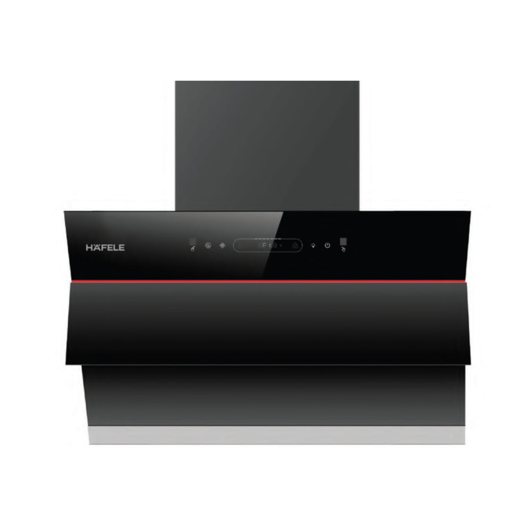 Hafele Built In Oven RIBB 70 + Hafele Built-In Microwave MARIA 28 + Hafele 60 cm Wall Mounted Chimney Essentia Series RENATA INCLINED 60 + Hafele 60 cm 3 Burner Hob Essentia Series VERENA 360
