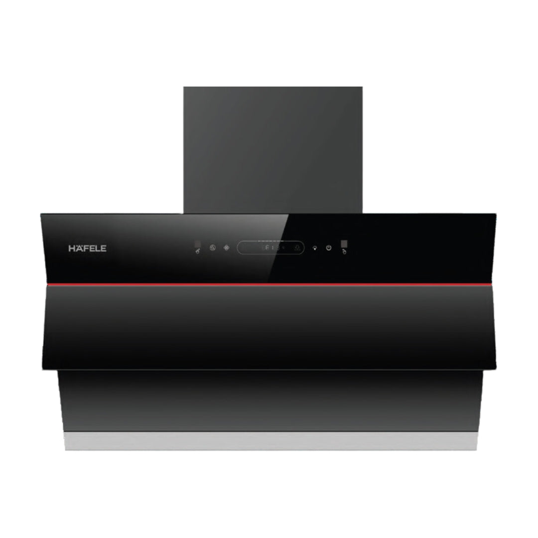 Hafele 75 cm Wall Mounted Chimney Essentia Series RENATA INCLINED 75 + Hafele 78 cm 3 Burner Hob Essentia Series AUGUSTA 378