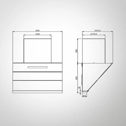 Kaff 60 cm Wall Mounted Chimney ALBURY SUPER 60 DC BLDC + Kaff 60 cm 4 Burner Hob Preston PRS 654
