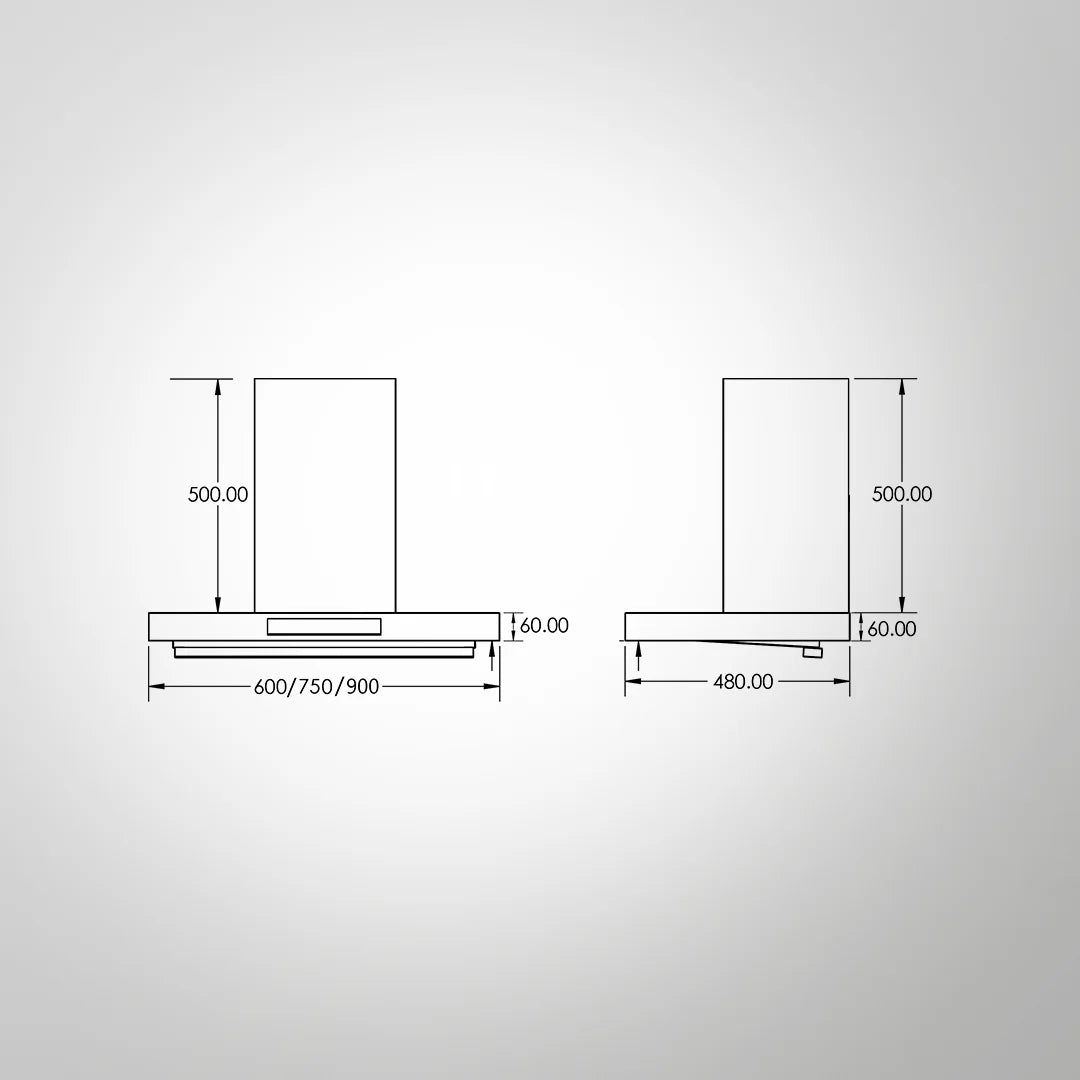 Kaff 60 cm Wall Mounted Chimney ASHPRO 60 DC - BLDC + Kaff 60 cm 4 Burner Hob Infra INF 604
