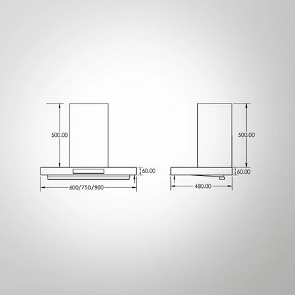 Kaff 60 cm Wall Mounted Chimney ASHPRO 60 DC - BLDC + Kaff 60 cm 4 Burner Hob Infra INF 604