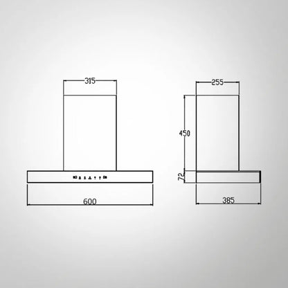 Kaff 60 cm Wall Mounted Chimney CASTO 60 - DC - BLDC + Kaff 60 cm 4 Burner Hob Preston PRS 654