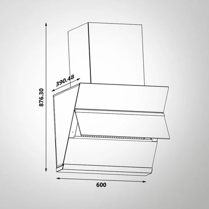 Kaff 60 cm Wall Mounted Chimney LYNN 60 DC BLDC + Kaff 60 cm 4 Burner Hob Infra INF 604