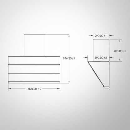Kaff 90 cm Wall Mounted Chimney LYNN 90 DC BLDC + Kaff 90 cm 4 Burner Hob Ashford Series ASF 94M