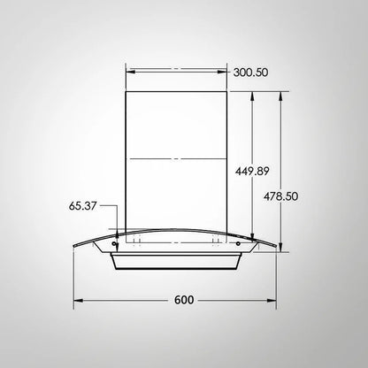 Kaff 60 cm Wall Mounted Chimney Premier Range MAINZ 60 DC - BLDC + Kaff 60 cm 4 Burner Hob Alton ALNF 604