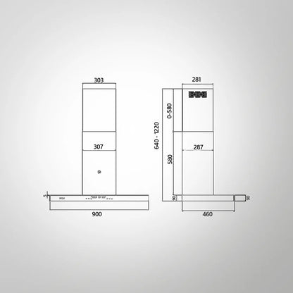 Kaff 90 cm Wall Mounted Chimney MISSONI 90 - BLDC + Kaff 90 cm 4 Burner Hob Ashford Series ASF 94M