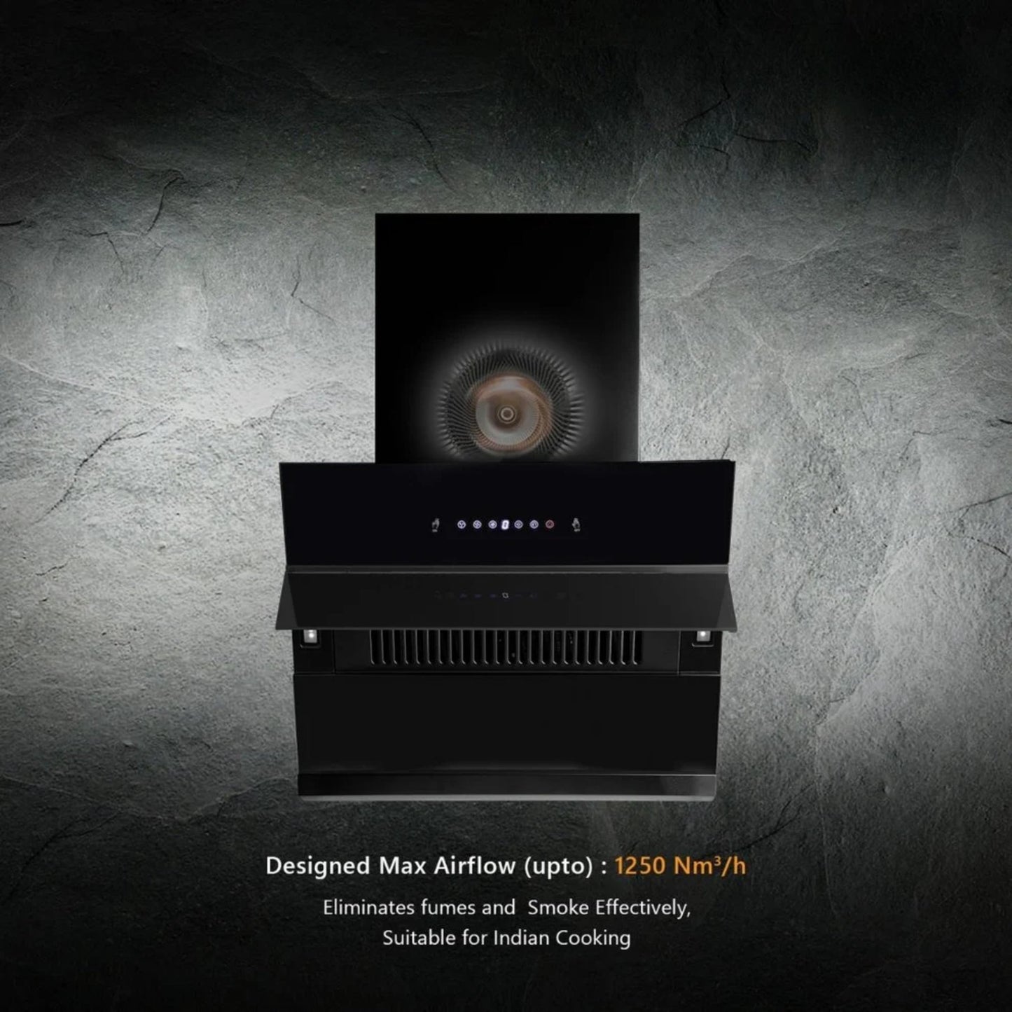 Kaff 75 cm Wall Mounted Chimney Filterless Series NOBELO LX DHC 75 + Kaff 78 cm 4 Burner Hob Alton ALNF 784