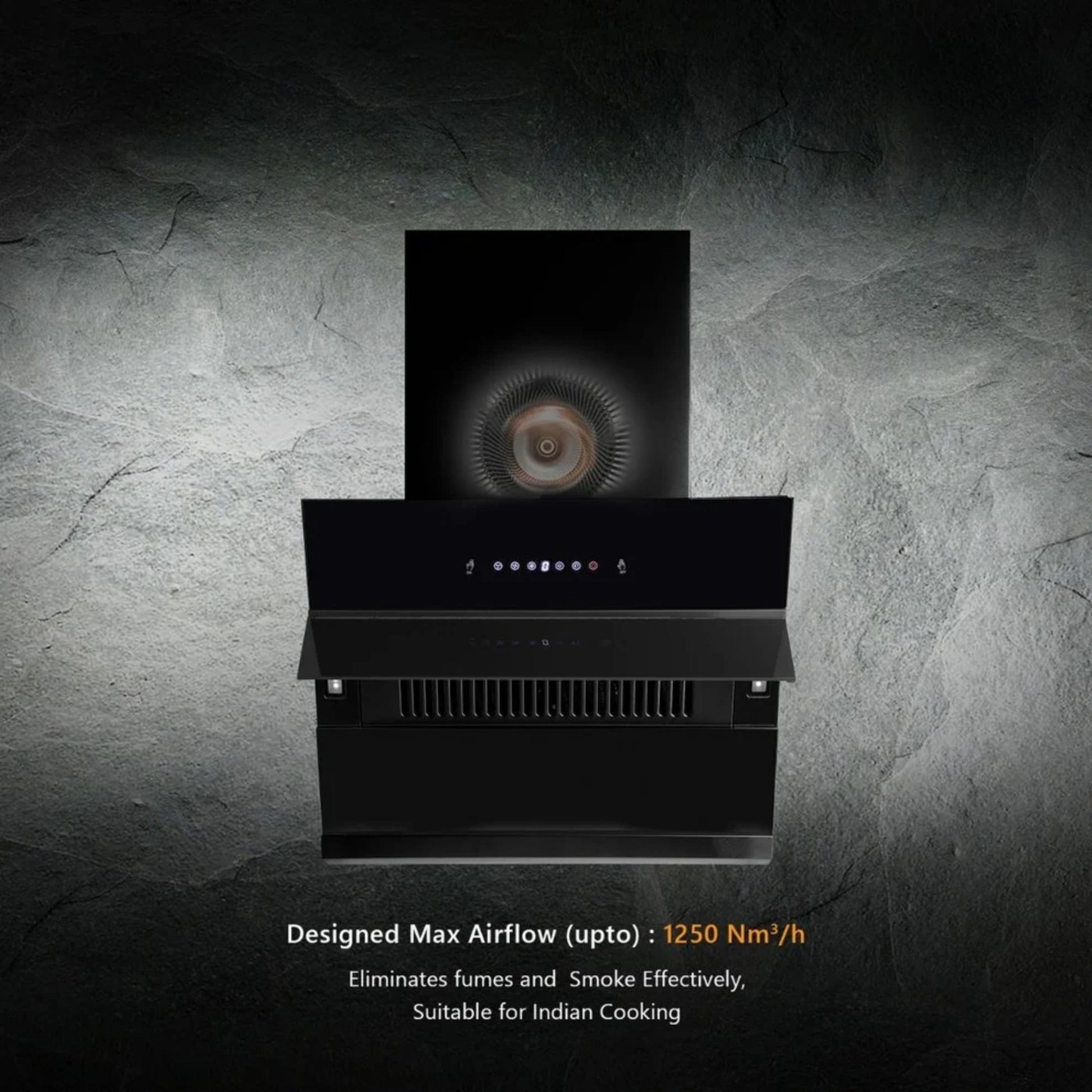 Kaff 75 cm Wall Mounted Chimney Filterless Series NOBELO LX DHC 75 + Kaff 78 cm 4 Burner Hob Alton ALNF 784