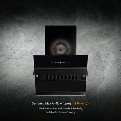Kaff 75 cm Wall Mounted Chimney Filterless Series NOBELO LX DHC 75 + Kaff 78 cm 4 Burner Hob Alton ALNF 784