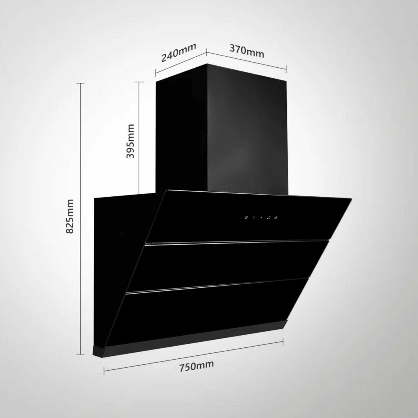 Kaff 75 cm Wall Mounted Chimney Filterless Series NOBELO LX DHC 75 + Kaff 78 cm 4 Burner Hob Alton ALNF 784