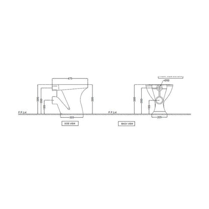 Jaquar Wall Mounted White Closet WC Continental CNS-WHT-551PNPP184LZ with P-Trap