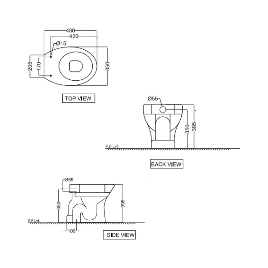 Jaquar Floor Mounted White Closet WC Continental CNS-WHT-551SSPP with P ...