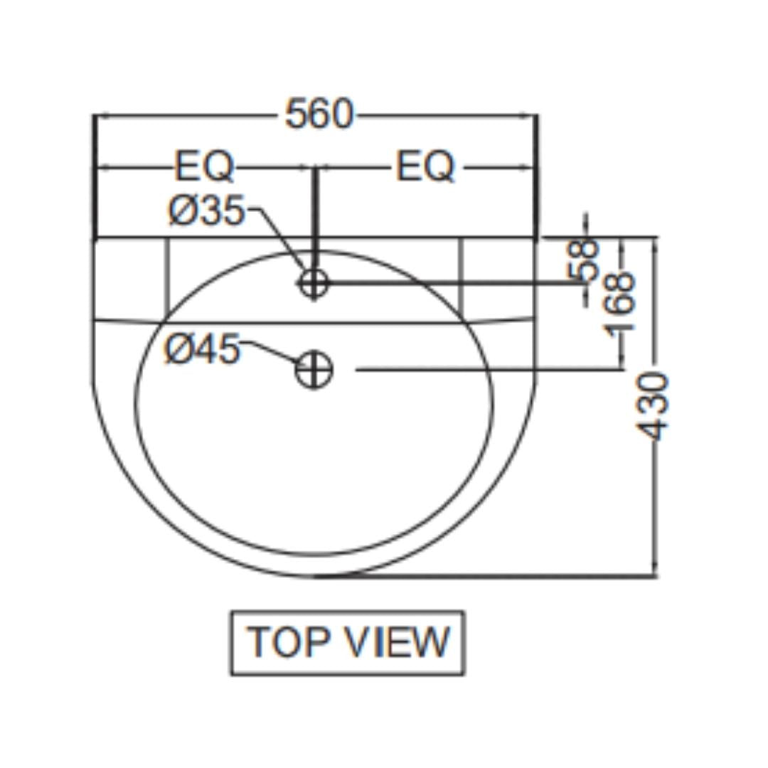 Jaquar - Wall Mounted Oval White Wash Basin - Continental - CNS WHT 811 ...