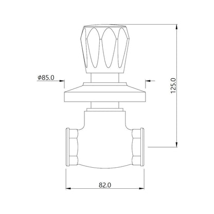 Jaquar WC Area Flush Tap Continental CON-CHR-1081KN - Chrome