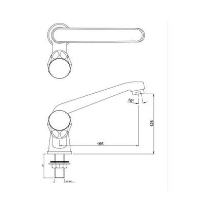 Jaquar Table Mounted Regular Kitchen Sink Tap Continental CON-349KNM with Swinging Spout in Chrome Finish