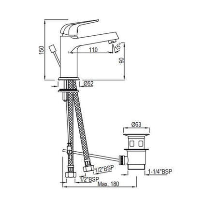 Jaquar Table Mounted Regular Basin Mixer Continental Prime COP-CHR-051BPM - Chrome
