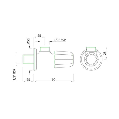 Jaquar Basin Area Angle Valve Continental Prime COP-CHR-057PM - Chrome
