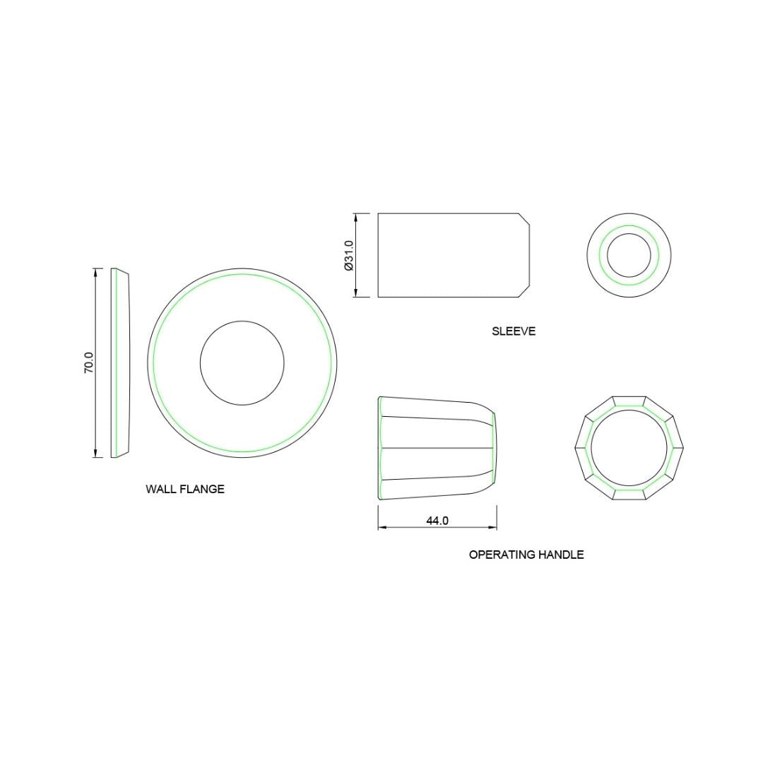 Jaquar Basin Area Stop Valve Continental Prime COP-CHR-083KPM - Chrome