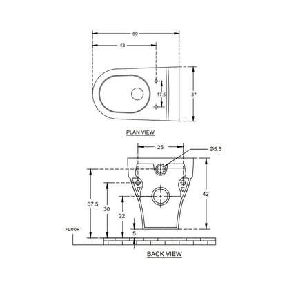 Hindware Wall Mounted White Closet WC Cornice 92054 WHITE with P-Trap