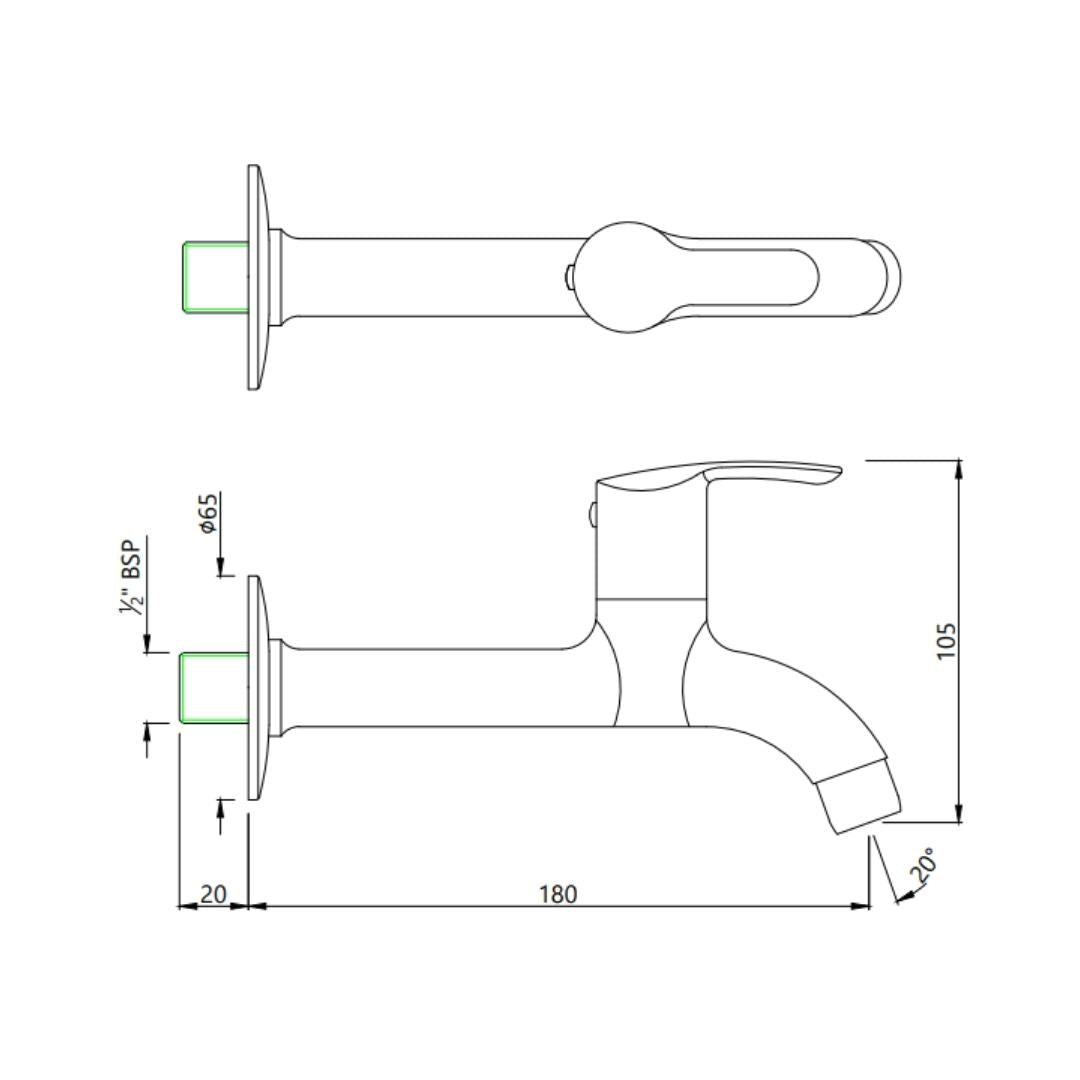 Essco WC Area Bib Tap Cosmo COS-CHR-103107 - Chrome
