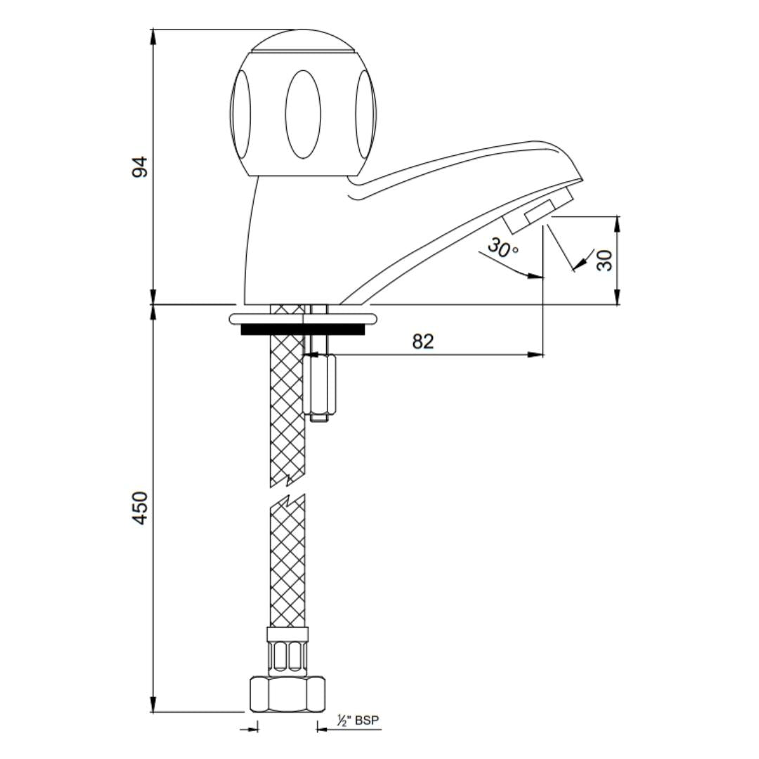 Jaquar Table Mounted Regular Basin Tap Clarion CQT-CHR-23011B - Chrome