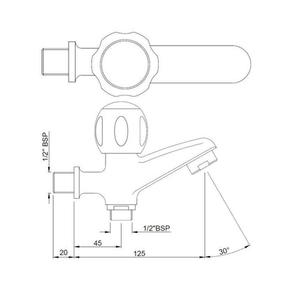Jaquar WC Area 2 Way Bib Tap Clarion CQT-CHR-23041 - Chrome