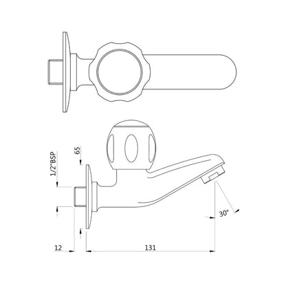 Jaquar WC Area Bib Tap Clarion CQT-CHR-23047 - Chrome