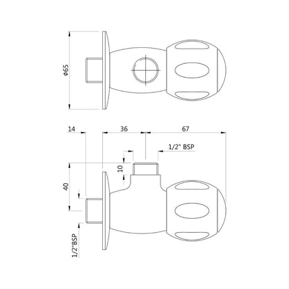 Jaquar Basin Area Angle Valve Clarion CQT-CHR-23059 - Chrome