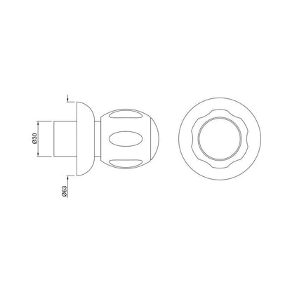 Jaquar Basin Area Stop Valve Clarion CQT-CHR-23069K - Chrome