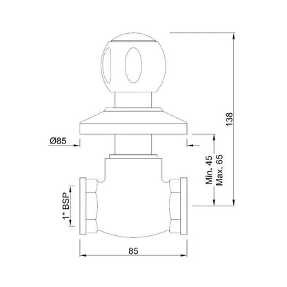 Jaquar WC Area Flush Tap Clarion CQT-CHR-24081 - Chrome
