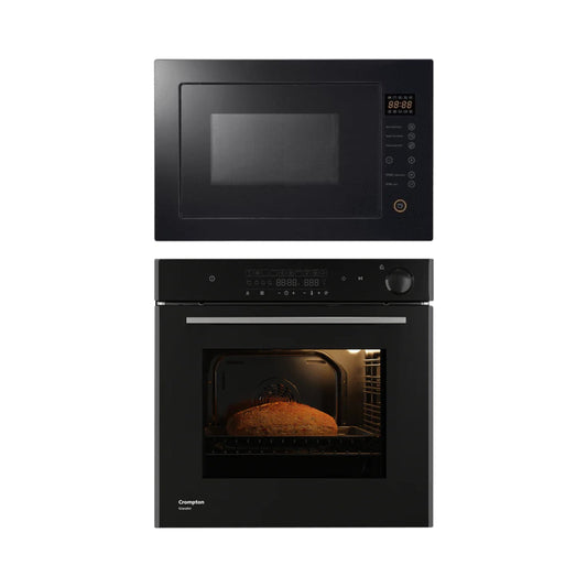 Crompton Built In Oven with Steam Assist BIO-GASTM78L-MBL + Crompton Built-In Convection Microwave GrandArt Series MWO-GACON25L-MBL