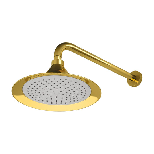 Colston Single Flow Overhead Shower Crysta Gold CRYSTA GOLD SHOWER HEAD - Gold