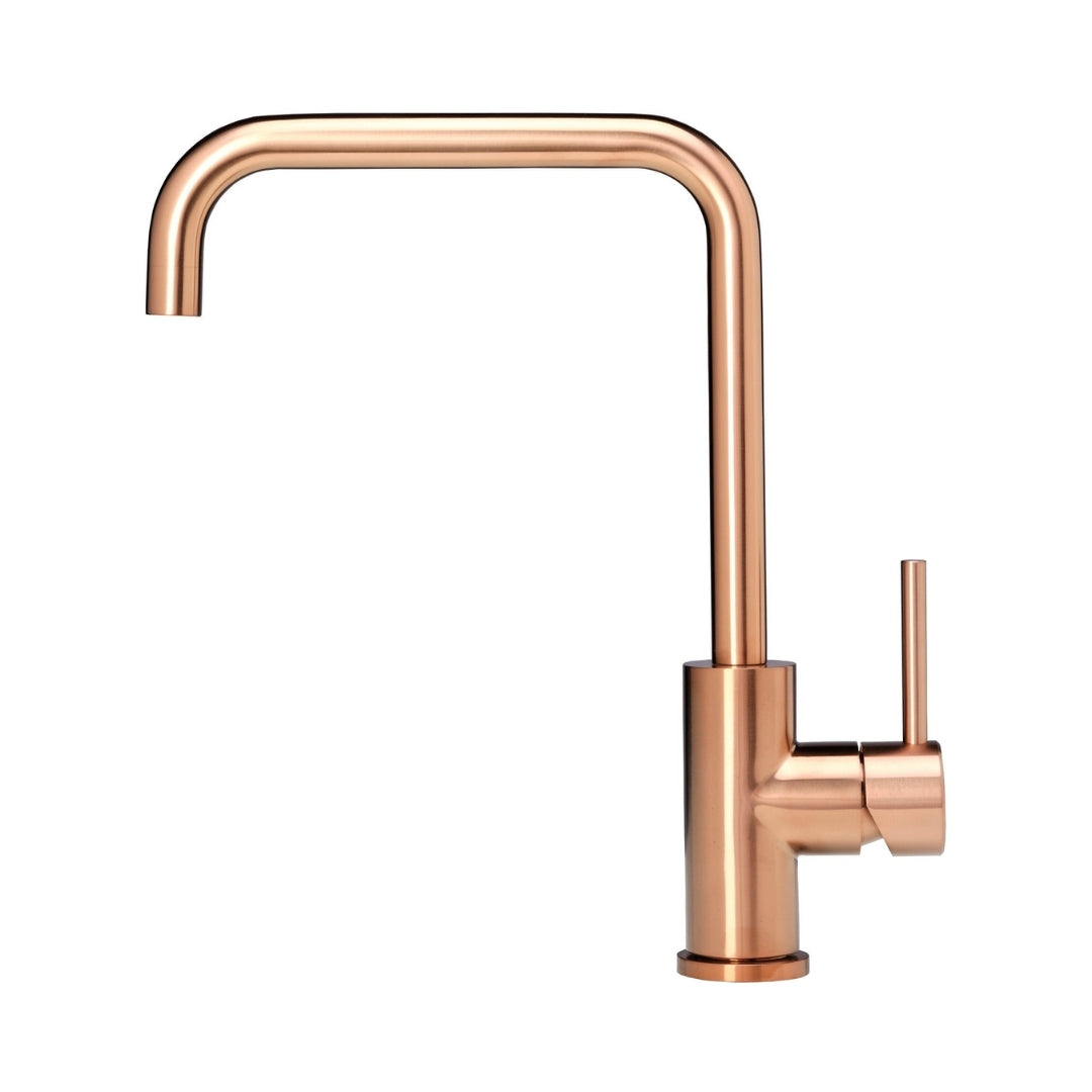Reginox Table Mounted Regular Kitchen Sink Mixer PVD CRYSTAL with Extractable Hand Shower Spout in Copper Finish