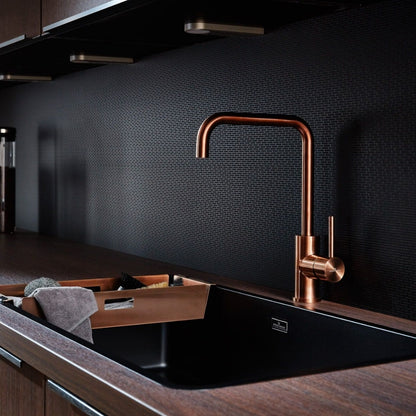 Reginox Table Mounted Regular Kitchen Sink Mixer PVD CRYSTAL with Extractable Hand Shower Spout in Copper Finish