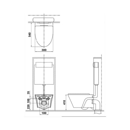 Toto Wall Hung White Closet WC Ap Wall Hung Toilet CW822RMUNW1+TC281SJ with P-Trap