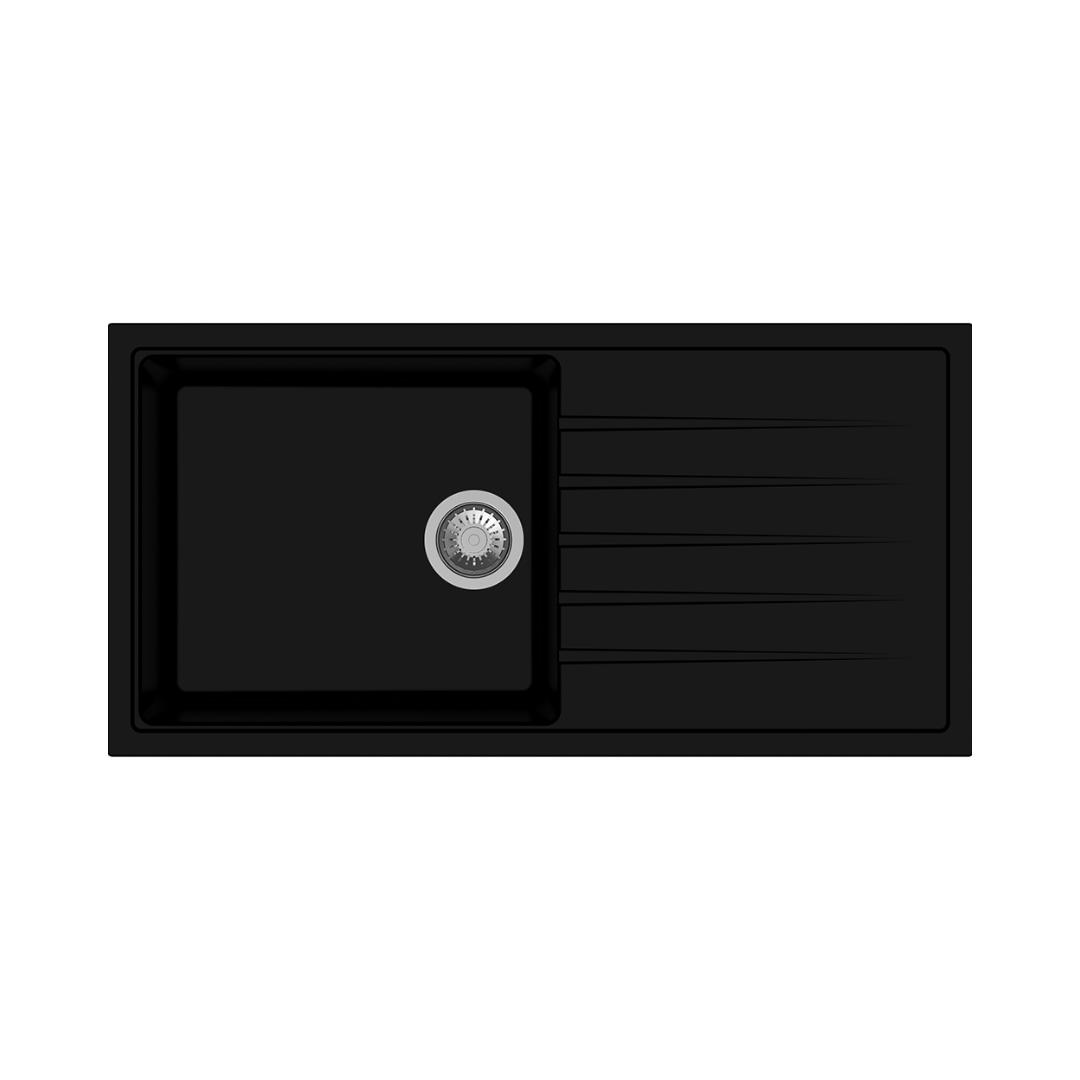 Carysil Quartz Sink Vivaldi VIVALDI D 100 L ( 40 x 20 inches )  -  Nera