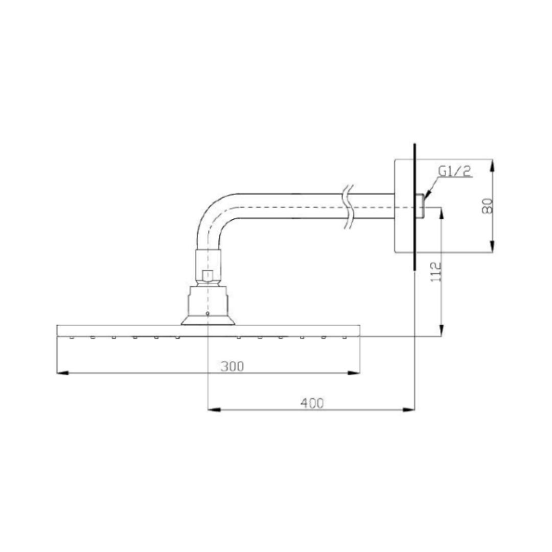 Toto Single Flow Overhead Shower Aerial DBX114CAM - Chrome
