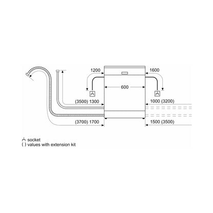 Bosch Free Standing Dishwasher Series 6 SMS4HMB62T with 15 Place Settings