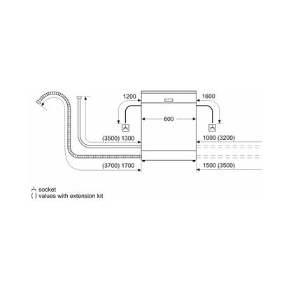 Bosch Free Standing Dishwasher Series 6 SMS6HMC00I with 15 Place Settings