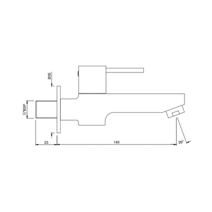 Jaquar WC Area Bib Tap D'Arc DRC-CHR-37037 - Chrome