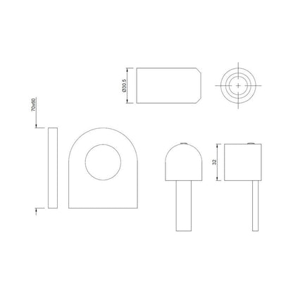 Jaquar Basin Area Stop Valve DArc DRC-CHR-37083K - Chrome