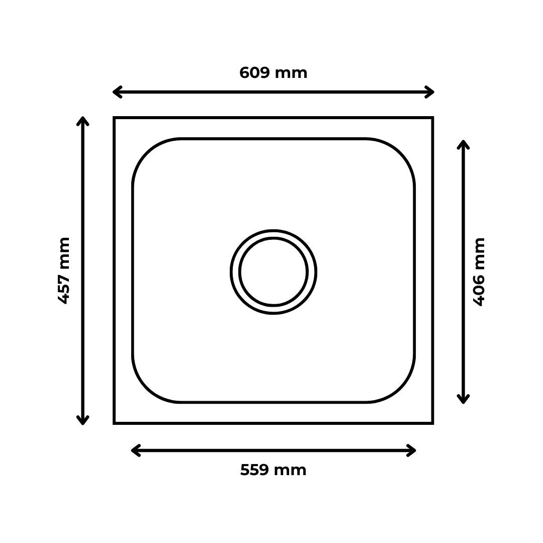 Futura Stainless Steel Sink Dura Series DURA SINGLE BOWL 24 X 18 X 8 ( 24 x 18 inches ) - Satin