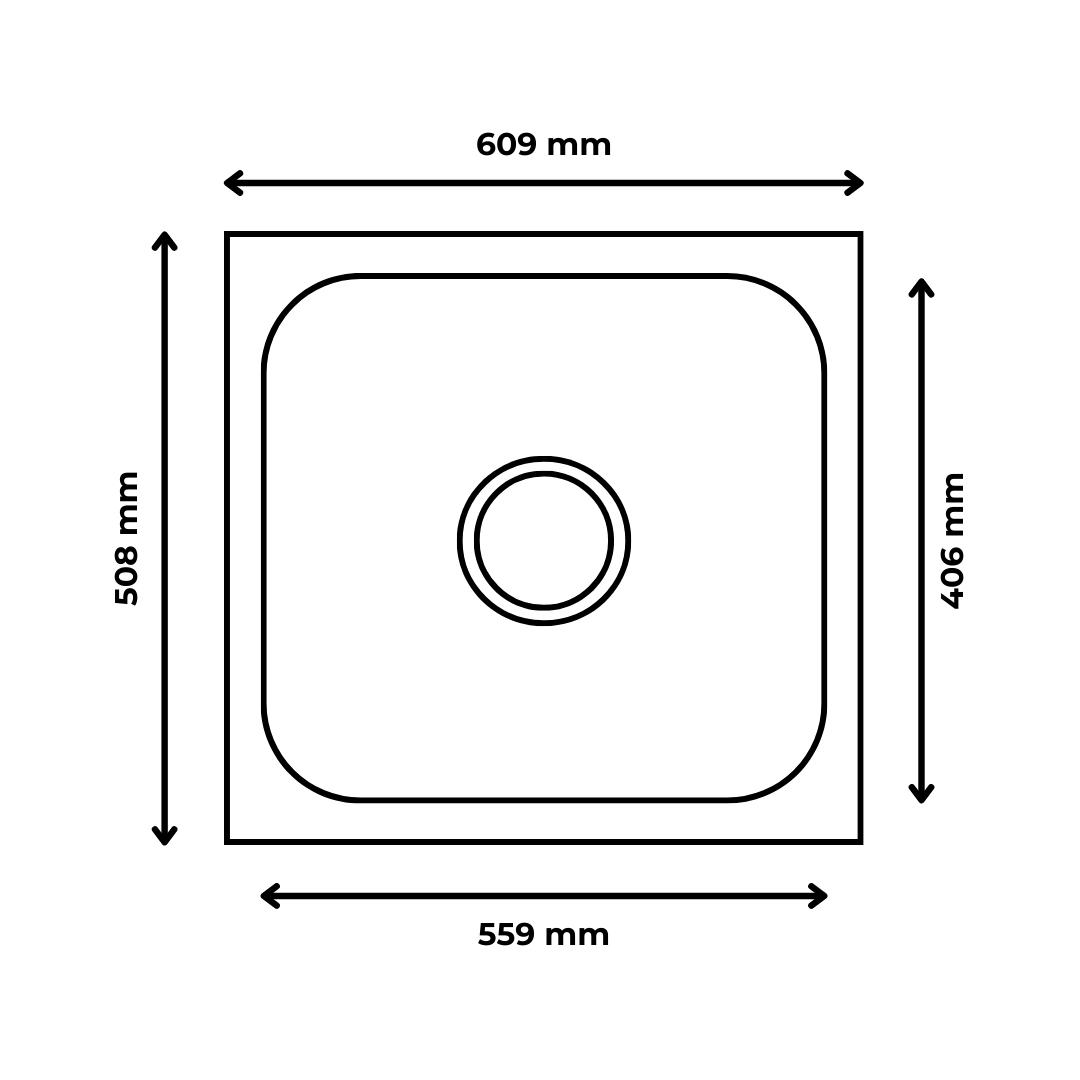 Futura Stainless Steel Sink Dura Series DURA SINGLE BOWL 24 X 20 ( 24 x 20 inches ) - Satin