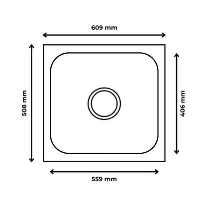 Futura Stainless Steel Sink Dura Series DURA SINGLE BOWL 24 X 20 ( 24 x 20 inches ) - Satin