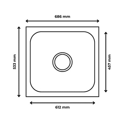 Futura Stainless Steel Sink Dura Series DURA SINGLE BOWL 27 X 21 ( 27 x 21 inches ) - Satin